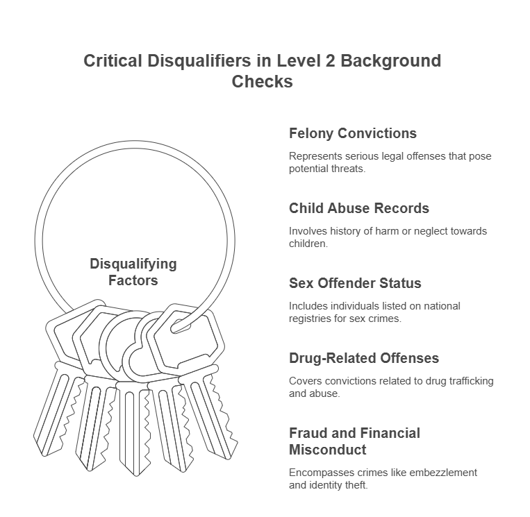 List of Disqualifying Factors for a Level 2 Background Check